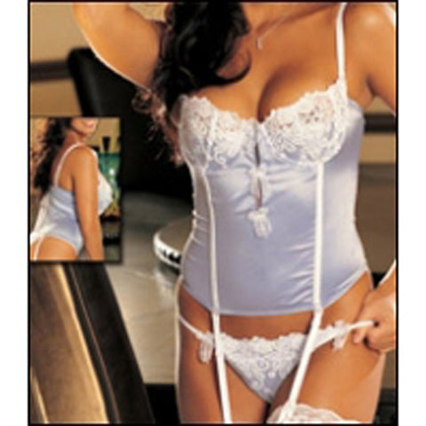 Lace Overlay Satin Bustier