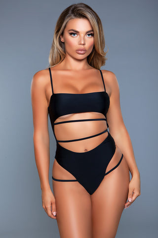 BeWicked Strappy Cutout Venetia Swimsuit Black
