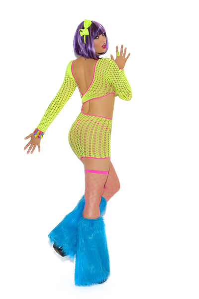 Neon Nites Crochet Mini Dress