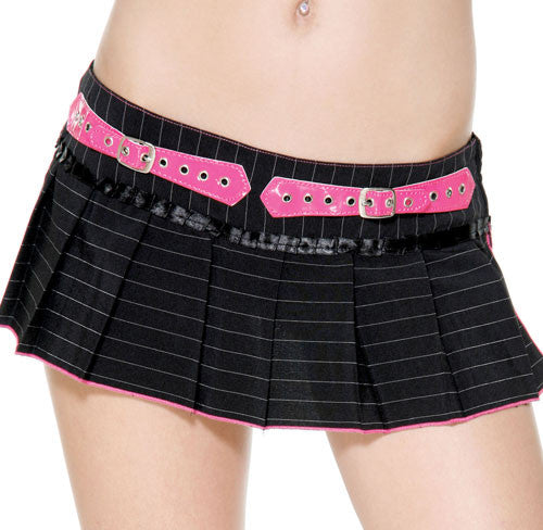 Clubwear Pleated Skirt with Buckle Detail
