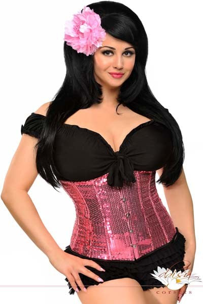 Sequin Underbust Corset with Lace Up Back